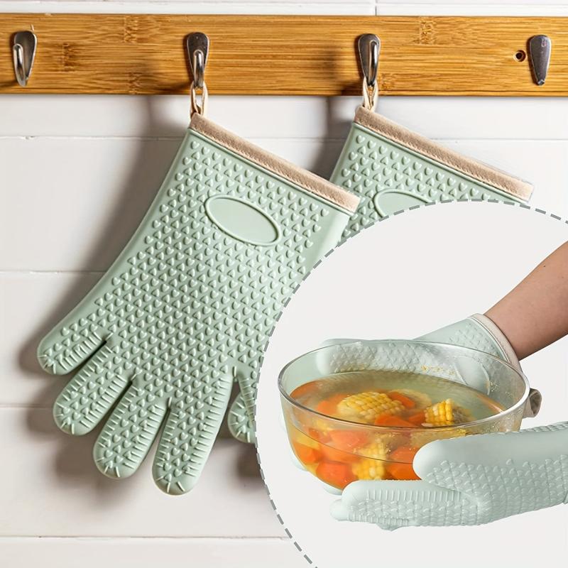 Silicone Oven Mitts Heat Resistant Grilling Gloves Non Slip Heat Gloves