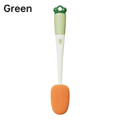 3-in-1 Carrot Brush Long Handle Cup Brush with Removable Cup Cover and Sponge