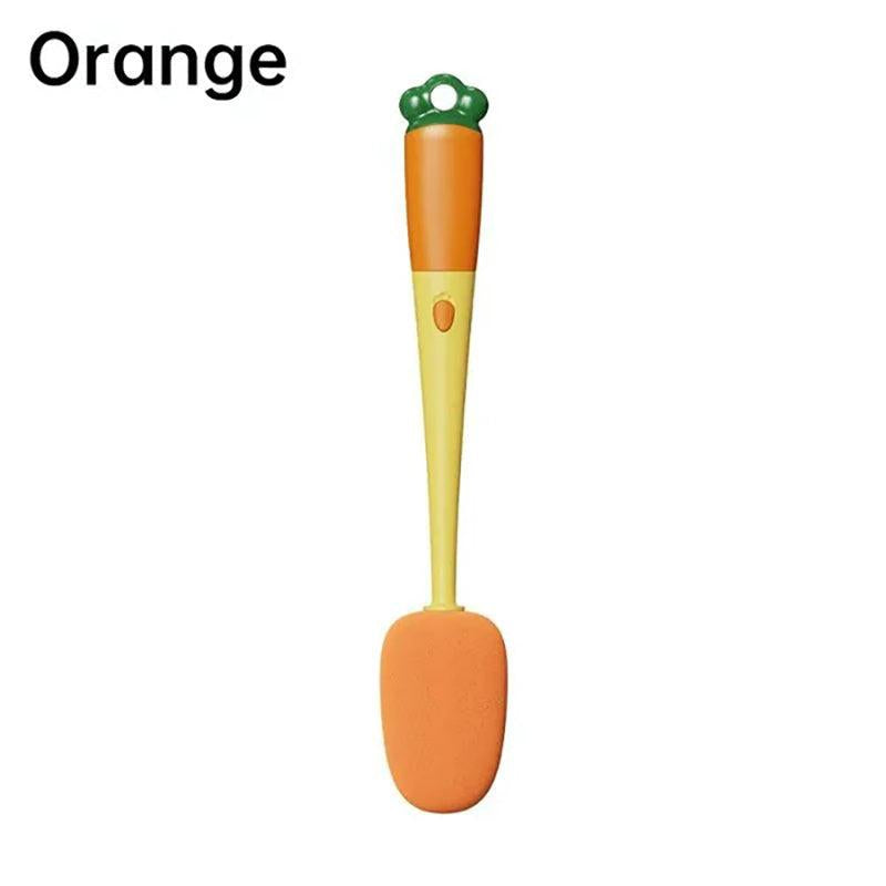 3-in-1 Carrot Brush Long Handle Cup Brush with Removable Cup Cover and Sponge