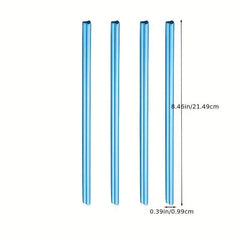 8pcs Stainless Steel Heart Straw, Long Drink Portable Kitchen Tools