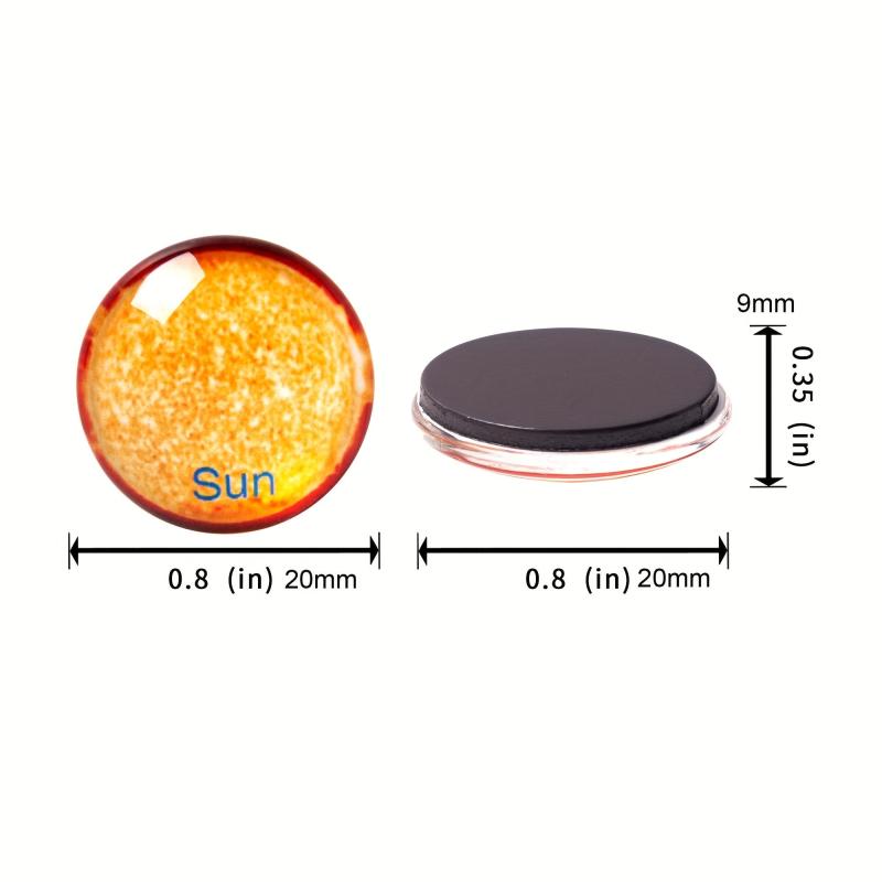 11pcs Planet Fridge Magnets Small Glass Refrigerator Sticker
