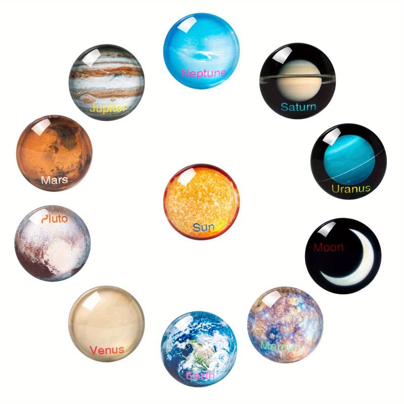 11pcs Planet Fridge Magnets Small Glass Refrigerator Sticker
