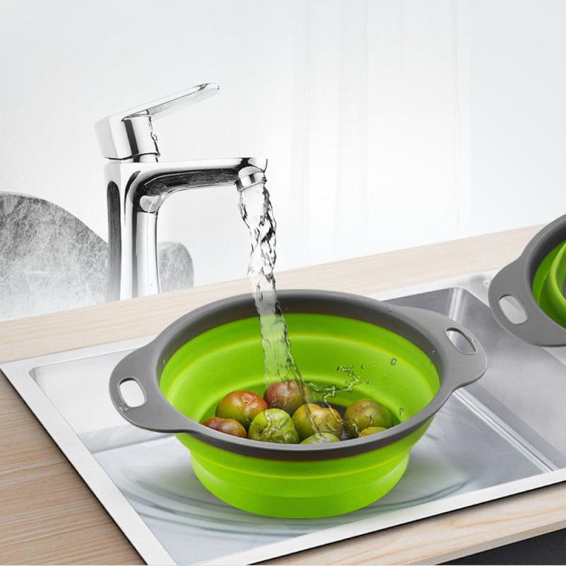 Foldable Silicone Colander - Kitchen Sink Drain Basket