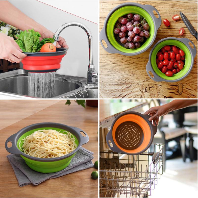 Foldable Silicone Colander - Kitchen Sink Drain Basket