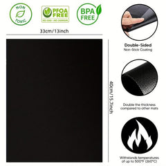 2pcs Oven Liner Grill Mats Non Stick Reusable Liner Heat Insulation Mat