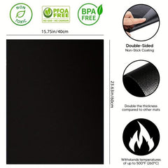 2pcs Oven Liner Grill Mats Non Stick Reusable Liner Heat Insulation Mat