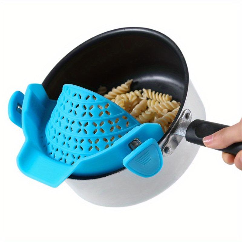 Silicone Pot Strainer Clip Kitchen Colander Easy Food Strainers Filter