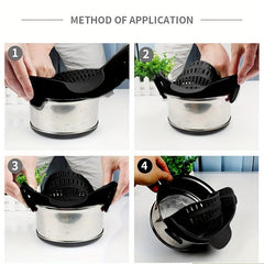 Silicone Pot Strainer Clip Kitchen Colander Easy Food Strainers Filter