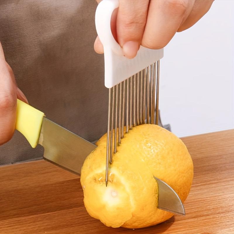 Onion Slicer Holder Stainless Steel Cutter Lemon Holder