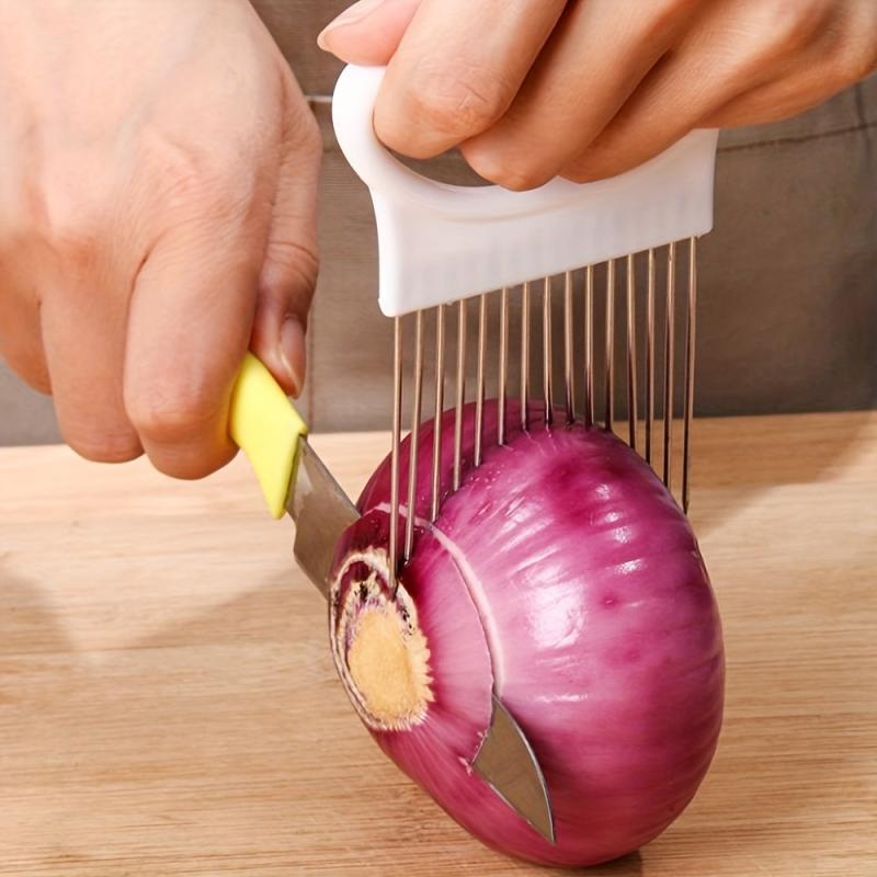 Onion Slicer Holder Stainless Steel Cutter Lemon Holder
