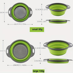 2pcs Collapsible Colander Foldable Colander Vegetable Washing Basket Strainer