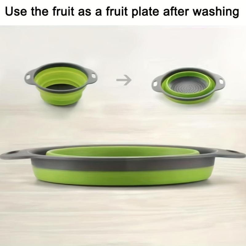 2pcs Collapsible Colander Foldable Colander Vegetable Washing Basket Strainer