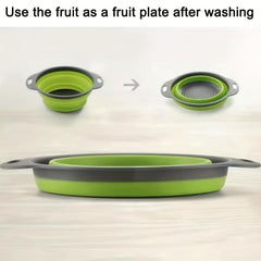 2pcs Collapsible Colander Foldable Colander Vegetable Washing Basket Strainer