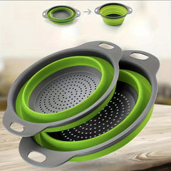 2pcs Collapsible Colander Foldable Colander Vegetable Washing Basket Strainer