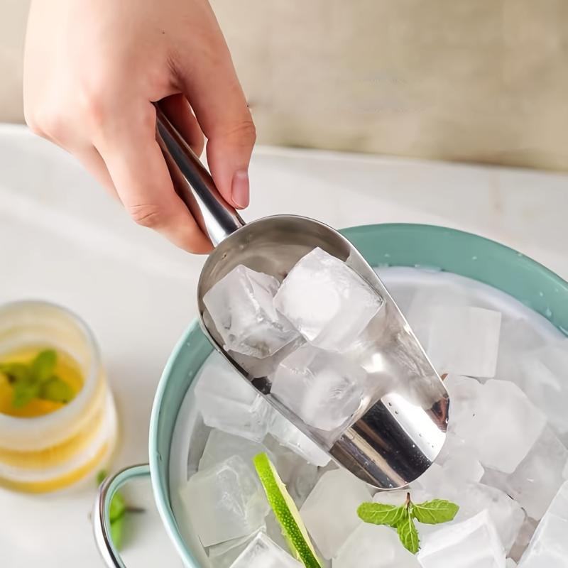 Stainless Steel Kitchen Ice Scooper for Bar Party Wedding Pet Dog Food