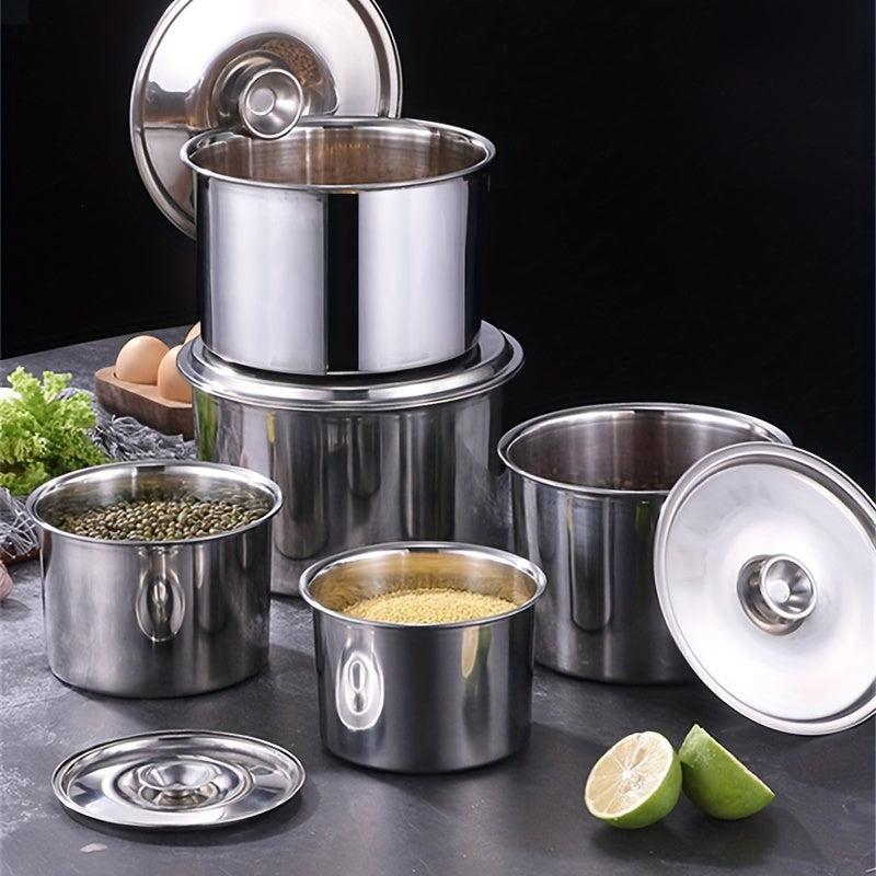 Stainless Steel Food Container with Lid, Spice Organizer, Grains Containers