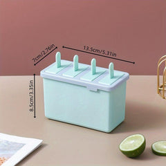 4 Cavity Ice Cream Mold BPA Popsicle Mold Reusable Easy Release Ice Pop Maker