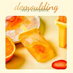 4 Cavity Ice Cream Mold BPA Popsicle Mold Reusable Easy Release Ice Pop Maker