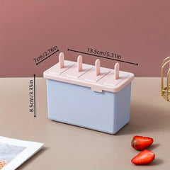 4 Cavity Ice Cream Mold BPA Popsicle Mold Reusable Easy Release Ice Pop Maker