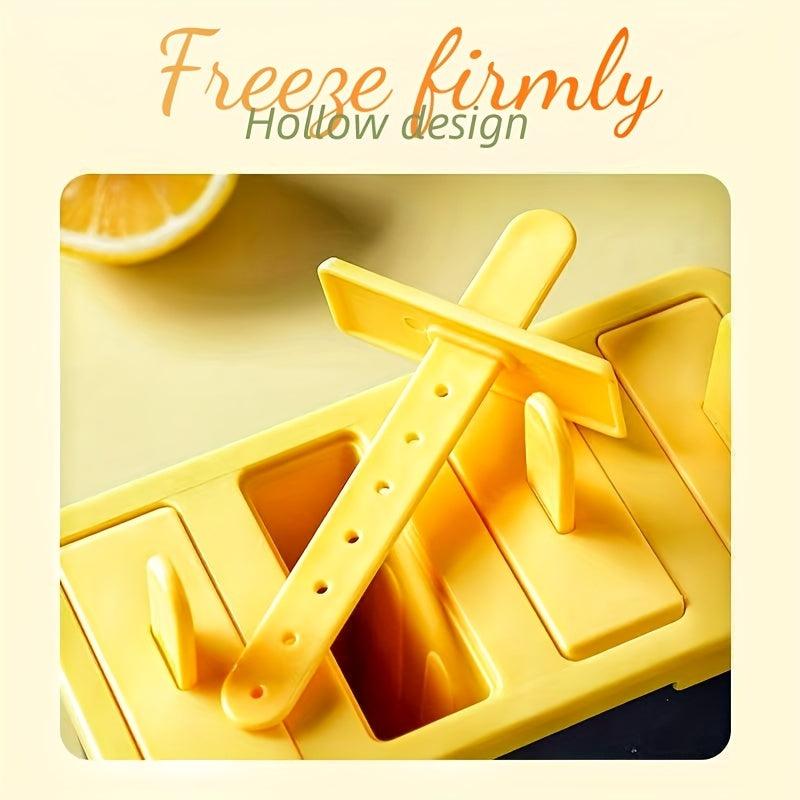 4 Cavity Ice Cream Mold BPA Popsicle Mold Reusable Easy Release Ice Pop Maker