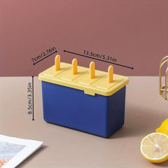 4 Cavity Ice Cream Mold BPA Popsicle Mold Reusable Easy Release Ice Pop Maker