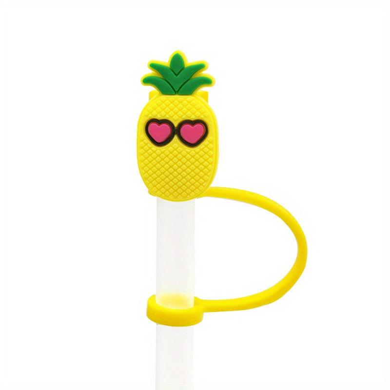 Reusable Straw Tips Cover Sunflower Pattern Dust-proof Plug