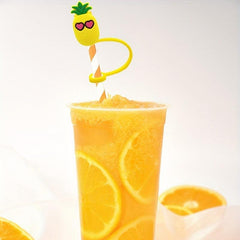 Reusable Straw Tips Cover Sunflower Pattern Dust-proof Plug