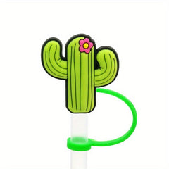 Reusable Straw Tips Cover Sunflower Pattern Dust-proof Plug