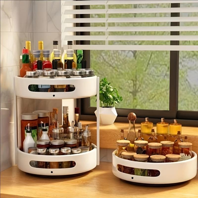 1pc Turntable Organizer Spice Spinner Rotating Seasoning Rack Holder