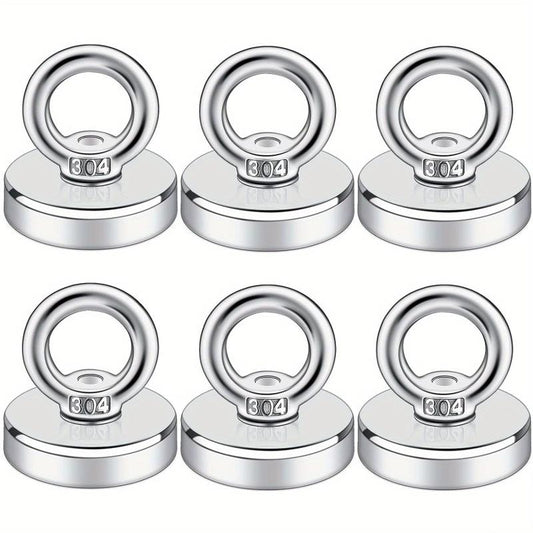 6pcs Neodymium Magnetic Hooks with Holes for Workplace and Home