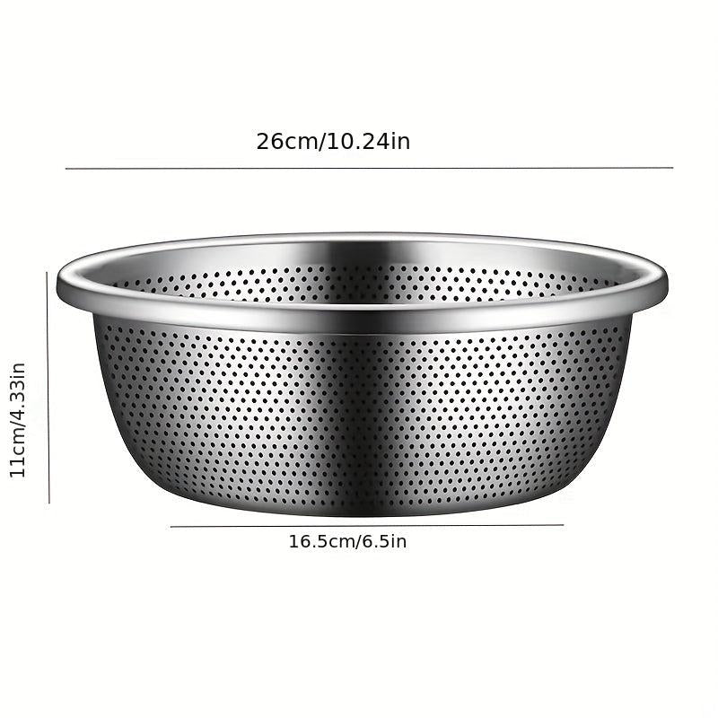 Stainless Steel Double Layer Colander Basket Set - Large Capacity, Reusable