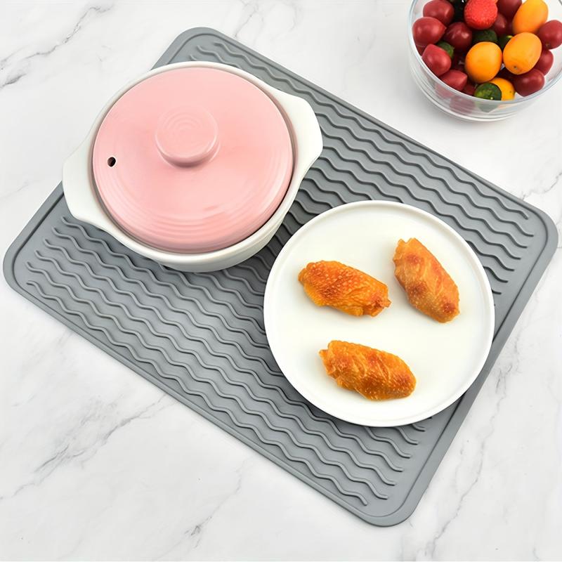 Silicone Dish Drying Mat - Easy Clean & Heat Resistant