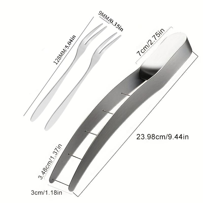 3pcs Watermelon Slicer Stainless Steel Cutter Divider Reusable with 2 Forks