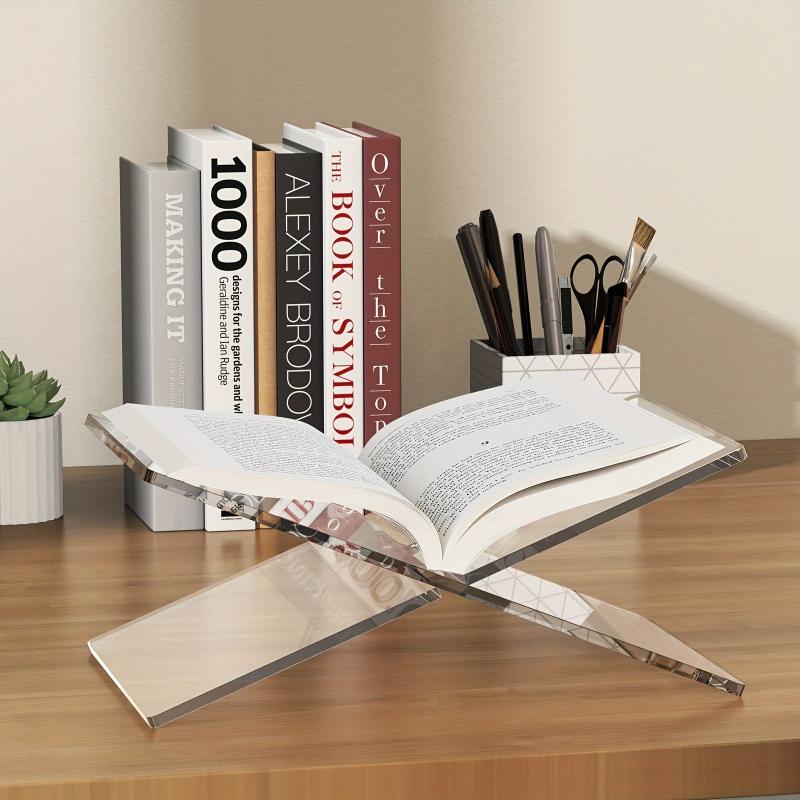 2pcs Clear Acrylic Book Stand for Display and Reading