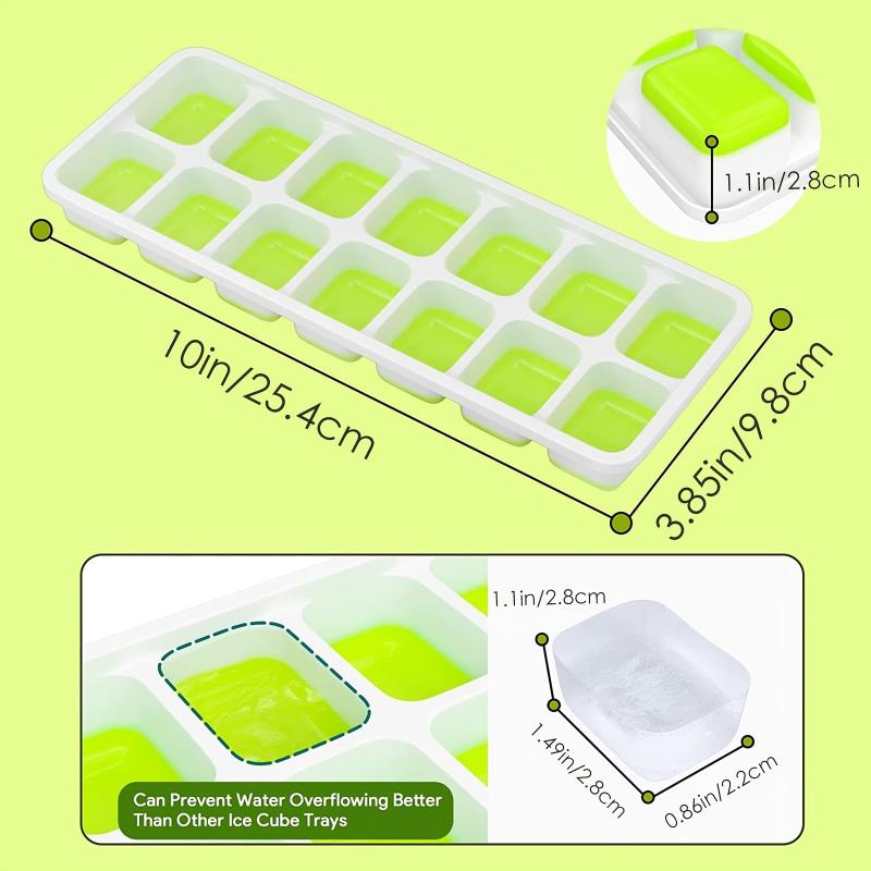Silicone Ice Cube Tray With Lid 14 Holes Ice Pack For Cocktails Whiskey