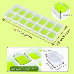 Silicone Ice Cube Tray With Lid 14 Holes Ice Pack For Cocktails Whiskey