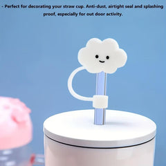 Cloud Straw Covers Silicone Reusable Drinking Straw Toppers