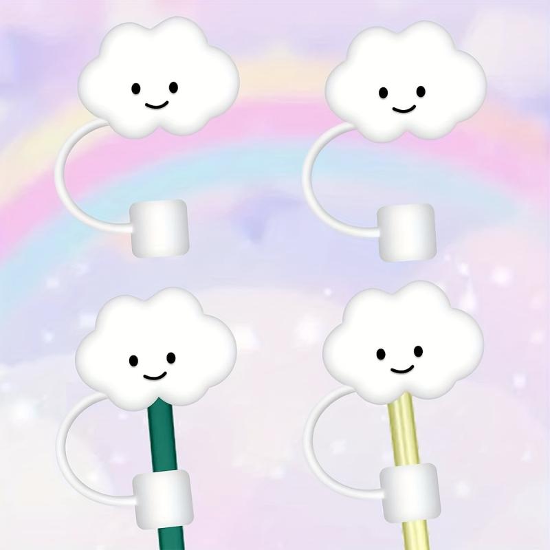Cloud Straw Covers Silicone Reusable Drinking Straw Toppers