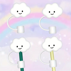 Cloud Straw Covers Silicone Reusable Drinking Straw Toppers