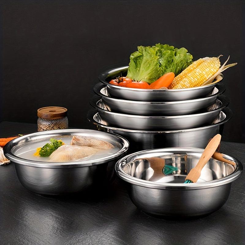 304 Stainless Steel Mixing Bowl Kitchen Basin Noodle Soup Household Utensil