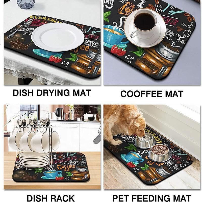 Absorbent Dish Drying Pad Soft Diatom Mud Drain Mat