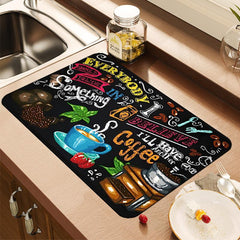Absorbent Dish Drying Pad Soft Diatom Mud Drain Mat