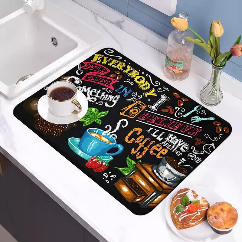 Absorbent Dish Drying Pad Soft Diatom Mud Drain Mat