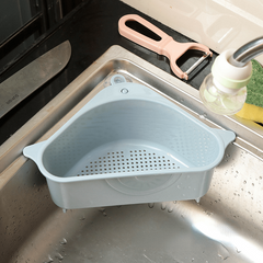 Triangle Drain Basket with Suction Cup for Kitchen Cleanup