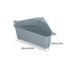 Triangle Drain Basket with Suction Cup for Kitchen Cleanup