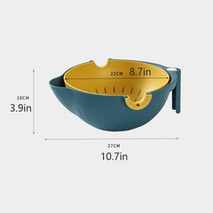 1pc Double Layer Drainage Basket Fruit And Vegetable Storage Basket