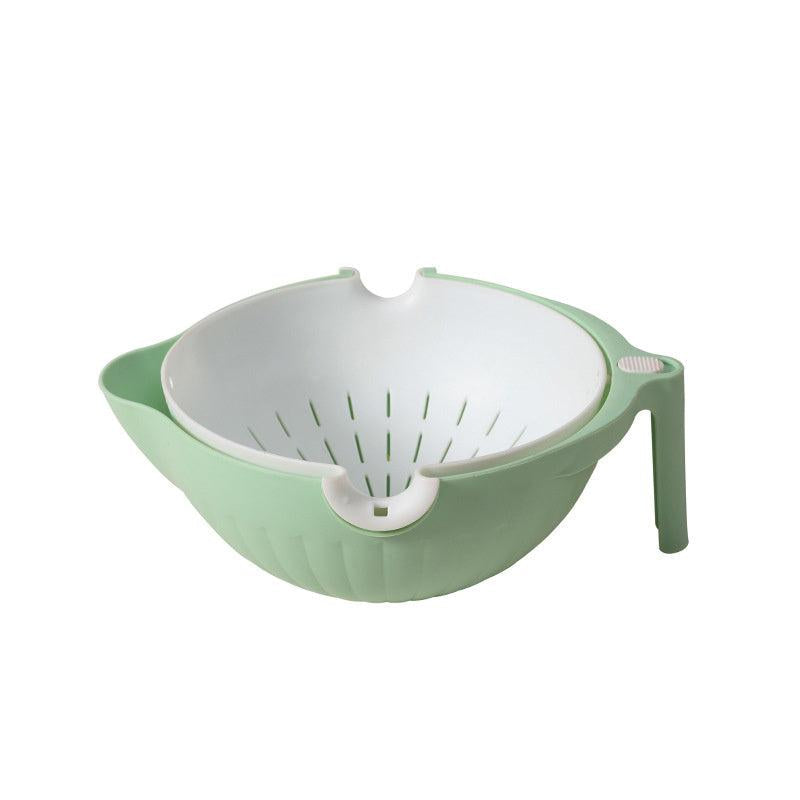 1pc Double Layer Drainage Basket Fruit And Vegetable Storage Basket