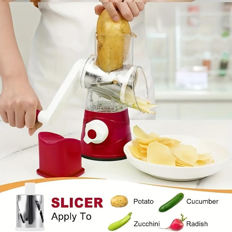 4pcs Vegetable Slicer Cutter Mandoline Fruit Grater Rotary Shredder