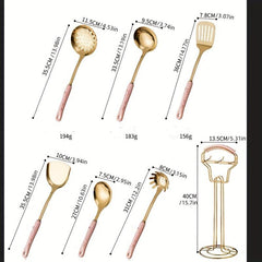 7pcs Kitchen Utensils Set Nordic Light Cooking Shovel Spoon Ceramic Handle