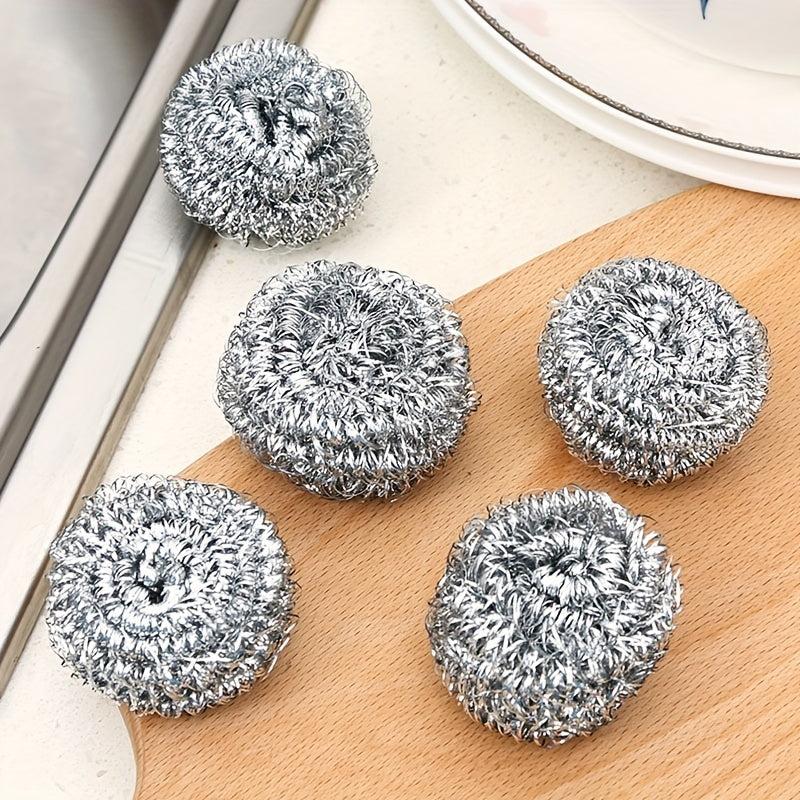 6pc Steel Wool Scrubbers for Kitchen Cleaning - Ideal for Pots Pans Dishes Sink
